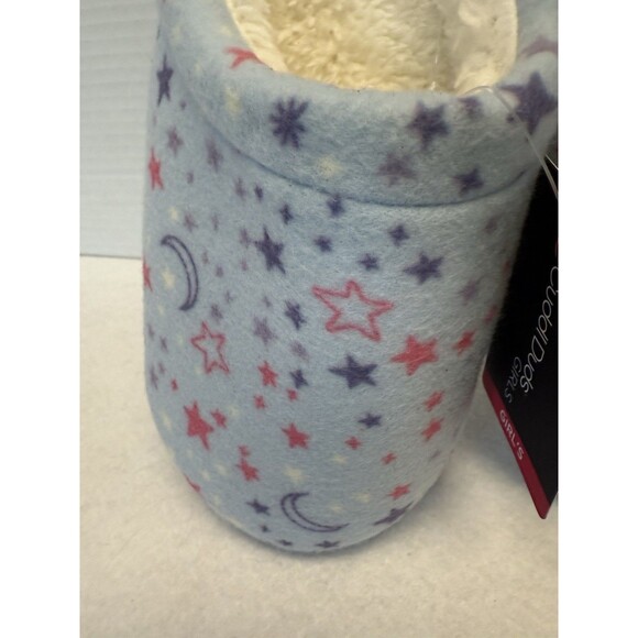 Cuddl Duds Girl's Printed Stars Fleece Clog Slippers Sz Lg 5-6 New - Picture 7 of 10